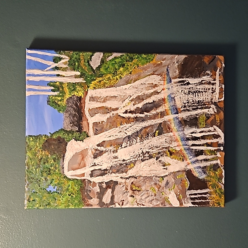 Original acrylic painting of Narada falls, Washington by Kathryn Voorhees
